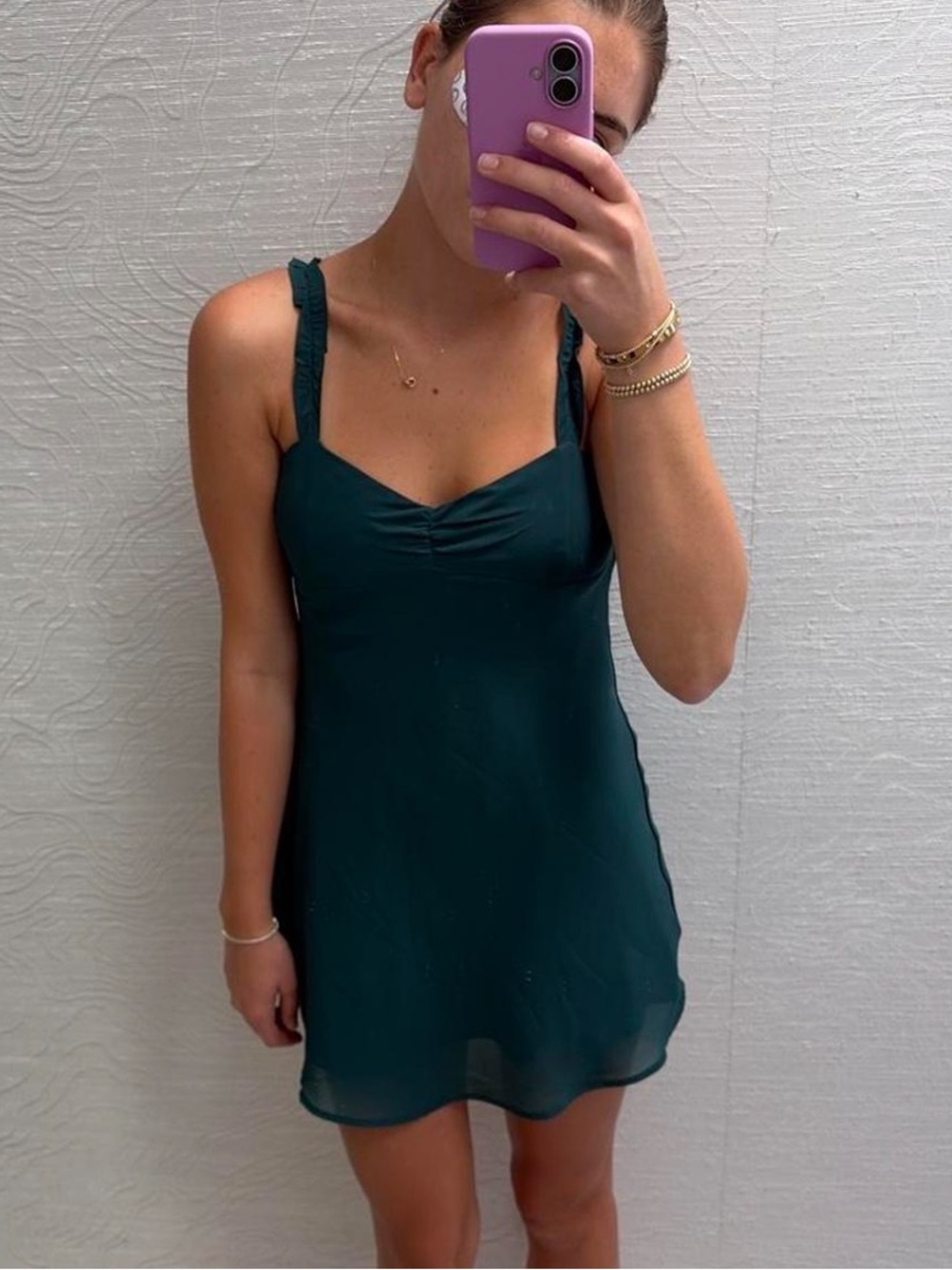 Urban Outfitters Formal Silky Dark Teal Slip Dress